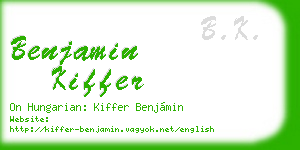 benjamin kiffer business card
